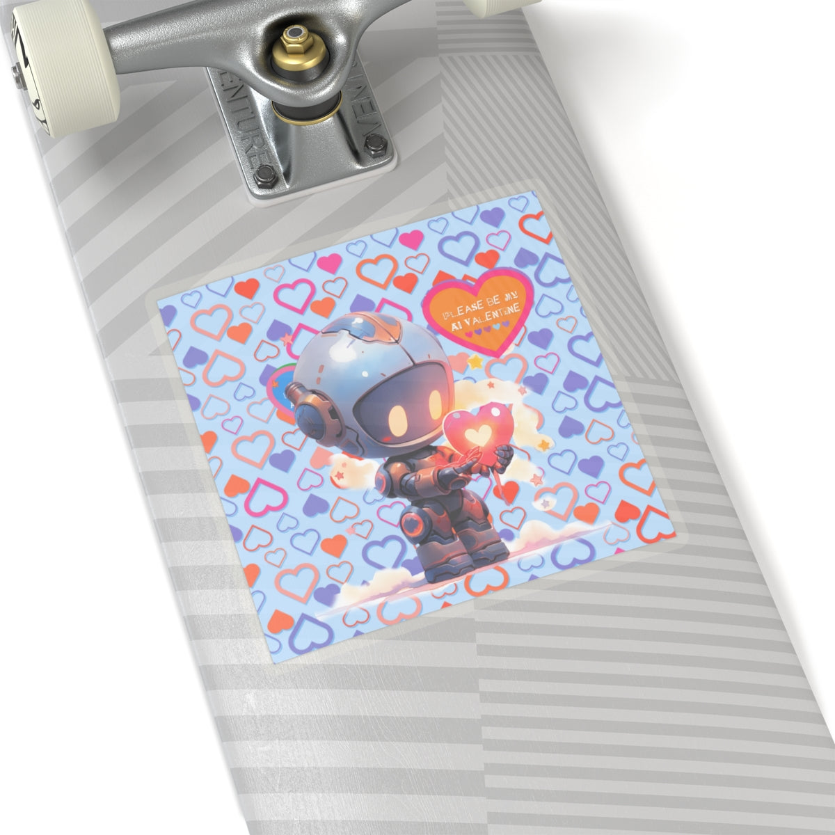 Please Be My AI Valentine cute Robot Kiss-Cut Sticker-My Bright Side Clothing