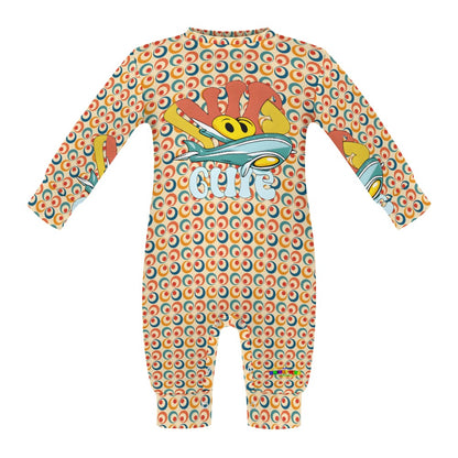 Groovy Pattern and Baby Plane Graphic  Baby Romper  -My Bright Side Clothing