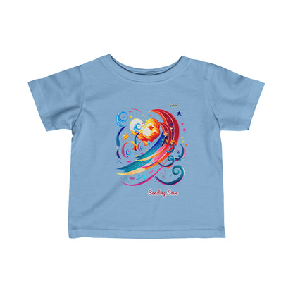 Cute Sending Love Heart Rainbow Graphic Infant Fine Jersey Tee  -My Bright Side Clothing