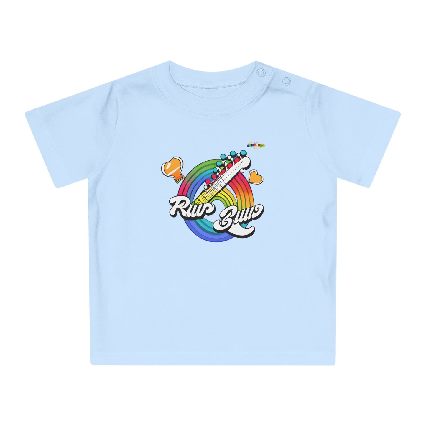 Cute Rainbow Making Music logo Baby T-Shirt-MyBrightSideClothing