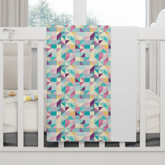 Pastel Lego Pattern Soft Fleece Baby Blanket--My Bright Side Clothing