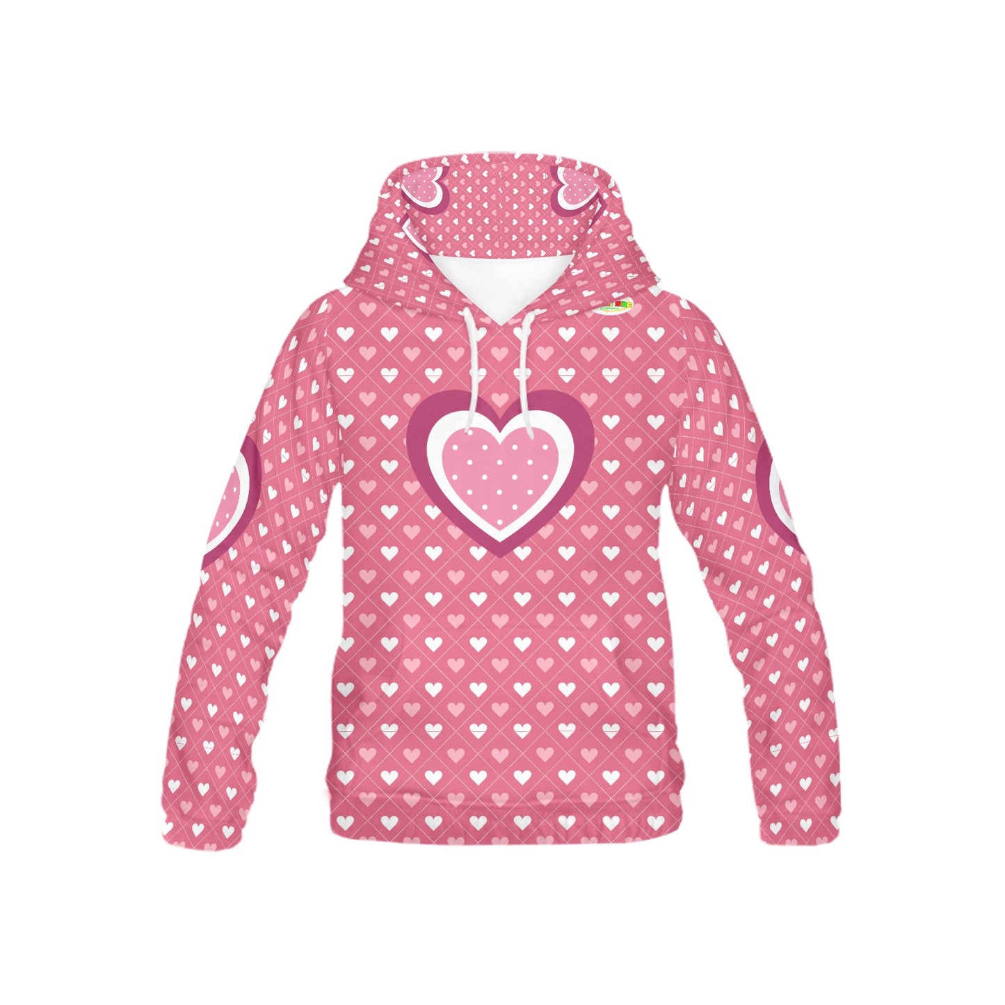 Beautiful Pink Heart Pattern Children's Hoodie-My Bright Side Clothing