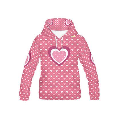 Beautiful Pink Heart Pattern Children's Hoodie-My Bright Side Clothing