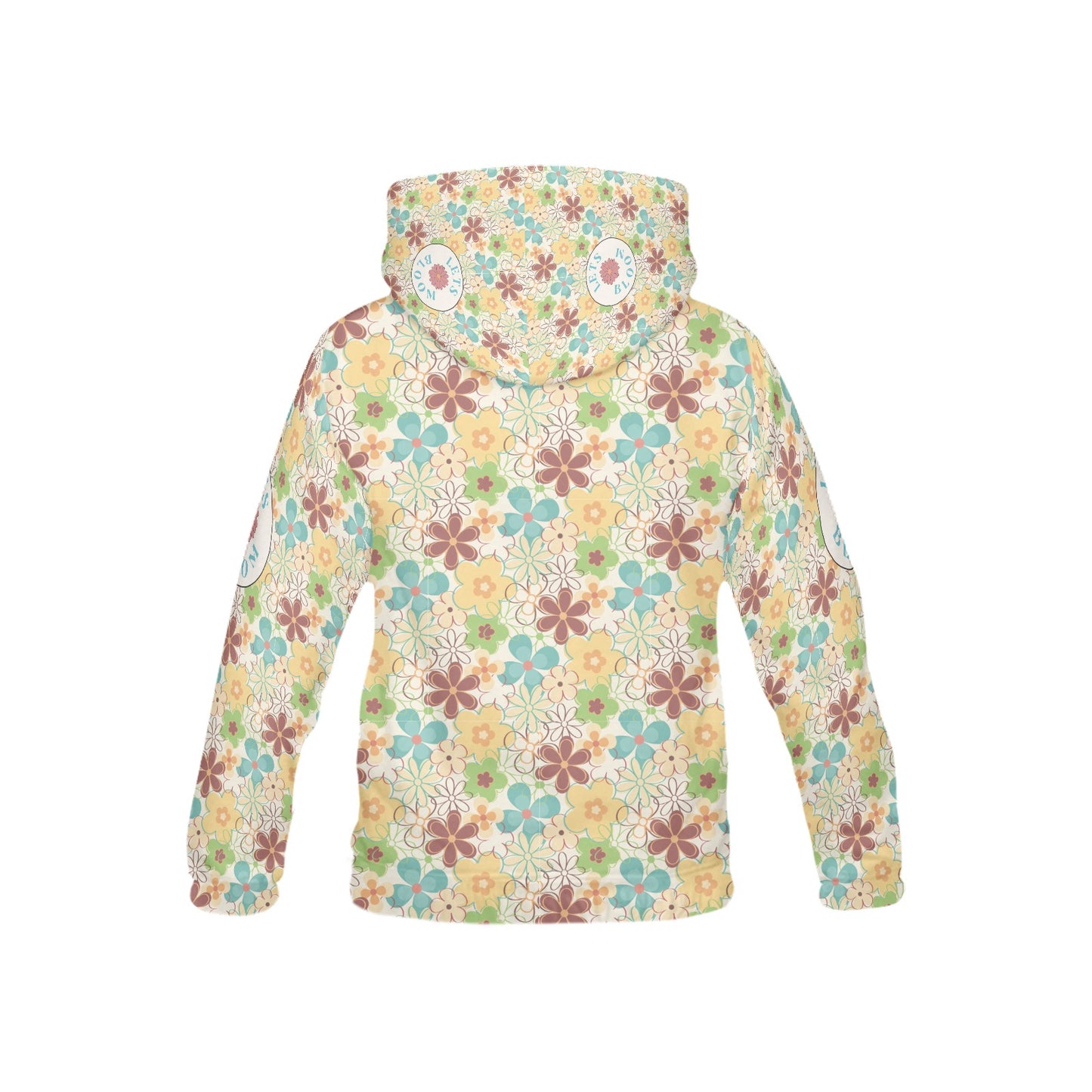 Beautiful Retro Flower Graphic and Pattern Children's Hoodie-My Bright Side Clothing