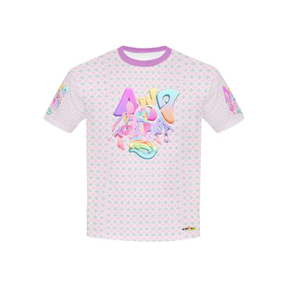 Pastel Alphabet Graffiti Pattern and Graphic Children's T shirt -My Bright Side Clothing