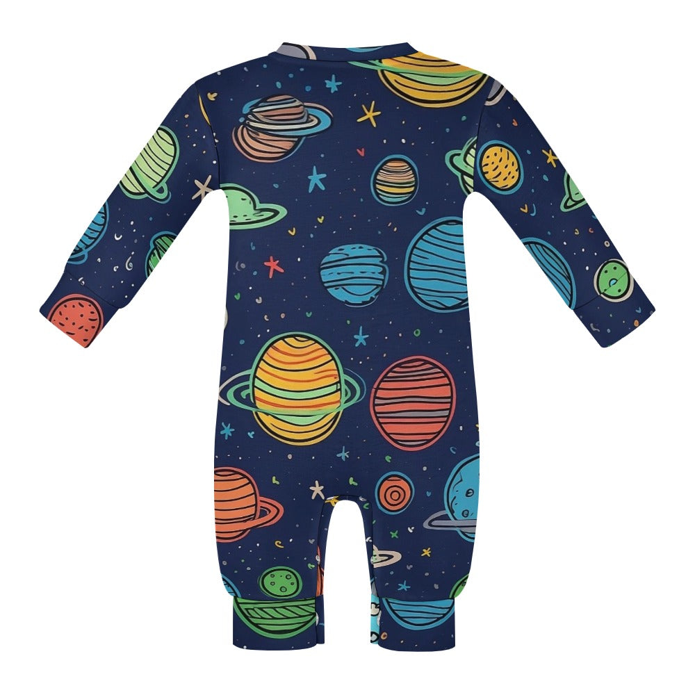 Stars & Planets Baby Romper Blue