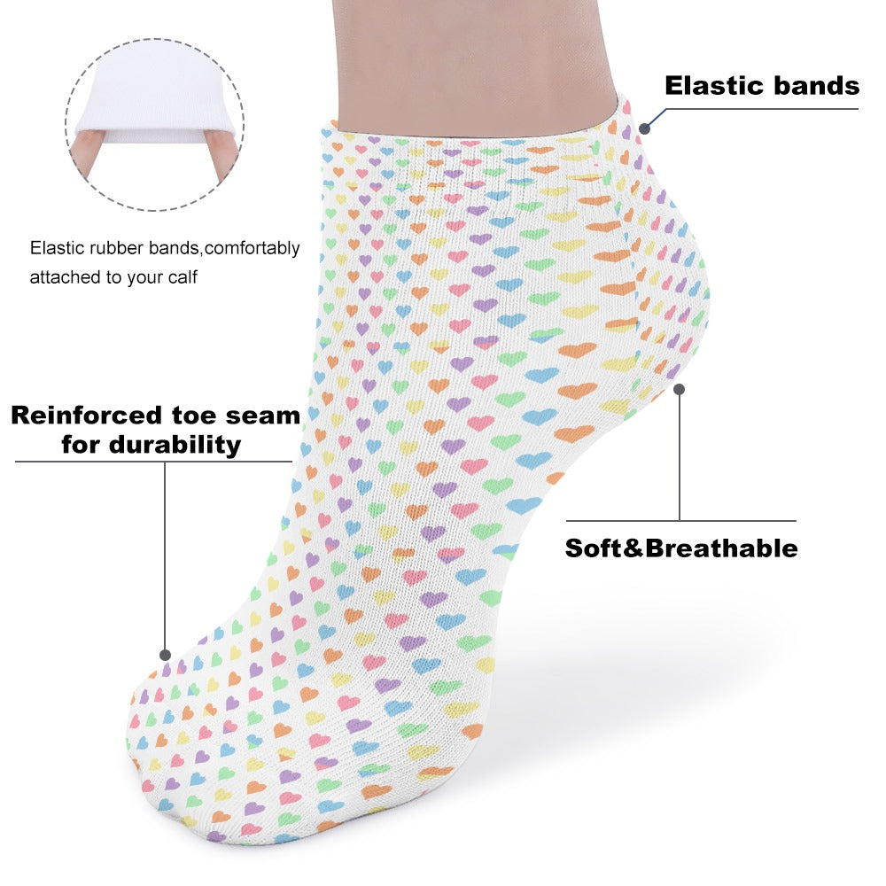 Pastel Rainbow Heart Pattern Children's Comfortable Socks -5 Pairs -MyBrightSideClothing