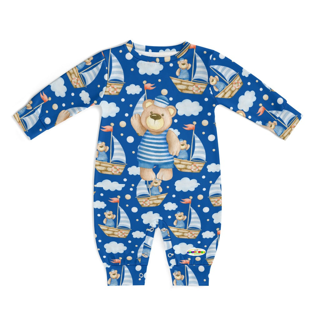 Cute Sailing Teddy Bear Baby Romper-My Bright Side Clothing