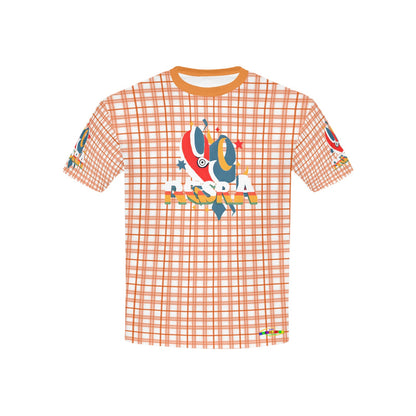 Retro Checkered Pattern and Logo Children's T-shirt -My Bright Side Clothing