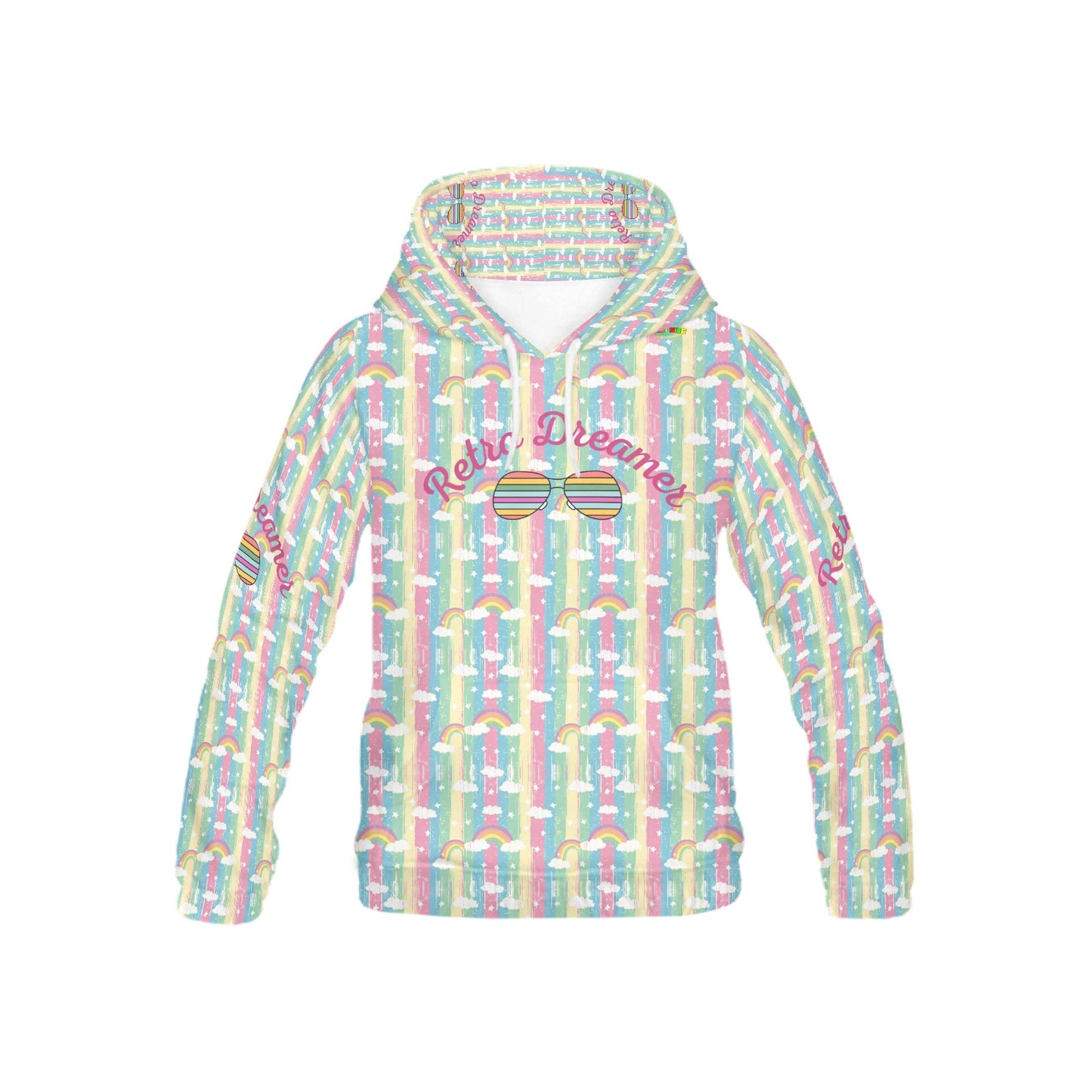 Retro Dreamer Rainbow Pattern and Graphic Children's Hoodie-My Bright Side Clothing