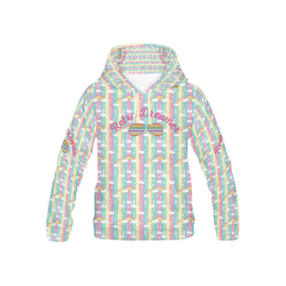 Retro Dreamer Rainbow Pattern and Graphic Children's Hoodie-My Bright Side Clothing