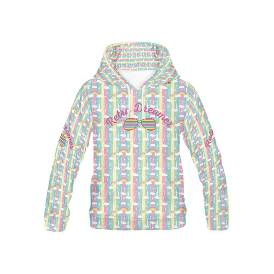 Retro Dreamer Rainbow Pattern and Graphic Children's Hoodie-My Bright Side Clothing