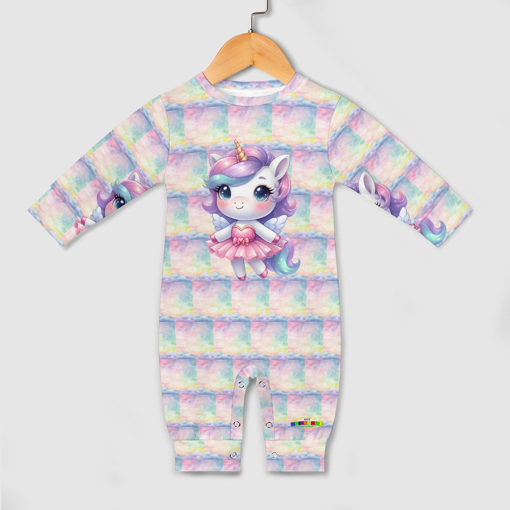 Cute Pastel Rainbow Unicorn Ballerina Baby Romper -My Bright Side Clothing