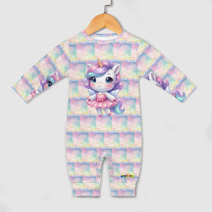 Cute Pastel Rainbow Unicorn Ballerina Baby Romper -My Bright Side Clothing