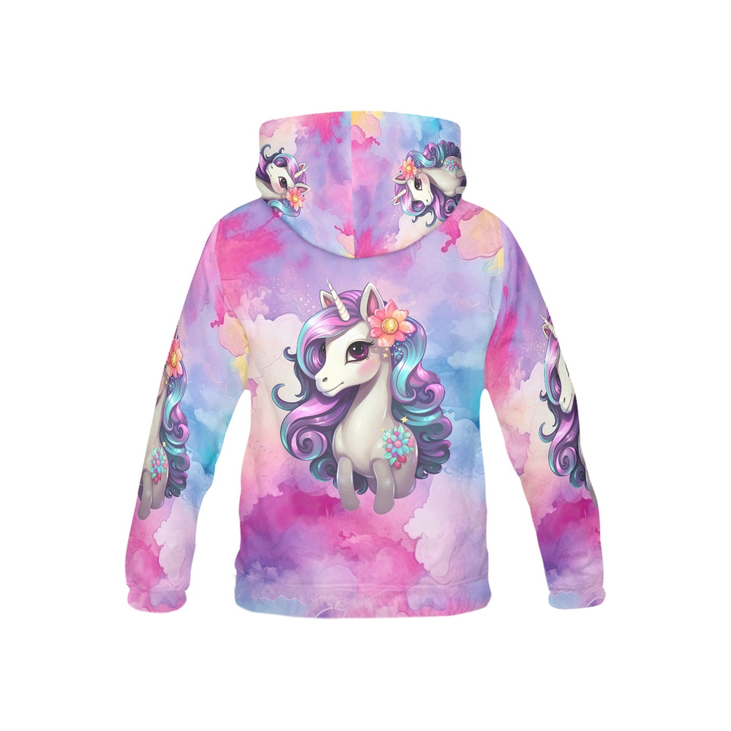 Beautiful Pastel Floral Rainbow Unicorn Children's Hoodie -My Bright Side Clothing