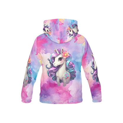 Beautiful Pastel Floral Rainbow Unicorn Children's Hoodie -My Bright Side Clothing