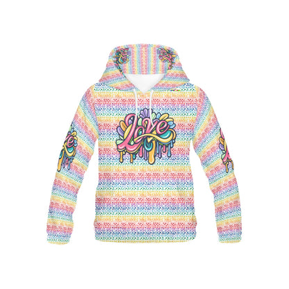 Beautiful Rainbow Love Pattern Children's Hoodie-My Bright Side Clothing