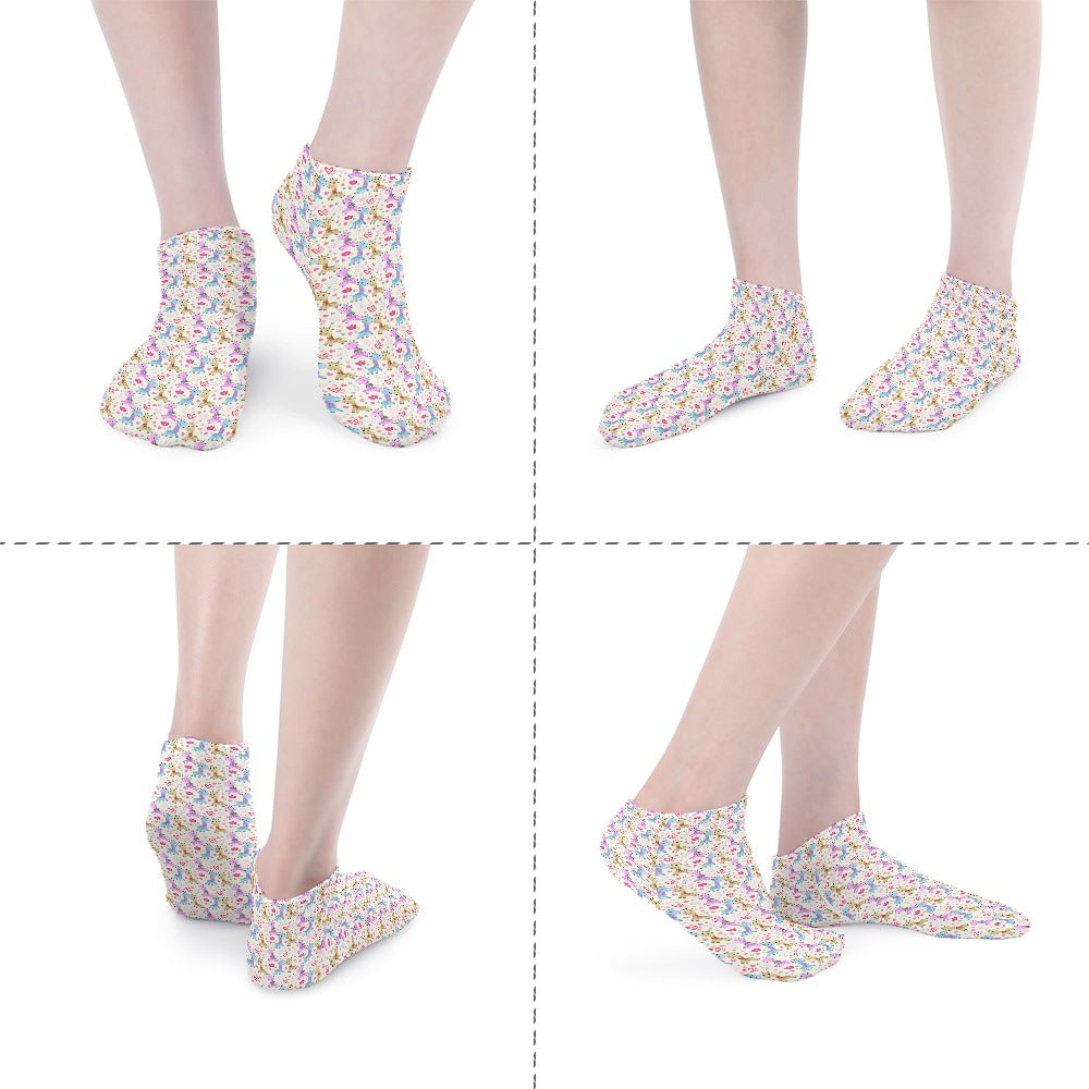 Cute Pastel Giraffes in love Pattern Children's Comfortable Socks -5 Pairs -MyBrightSideClothing