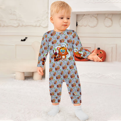 Cute Dizzy Cat Pattern Baby Romper-My Bright Side Clothing