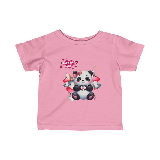 Cute Loving me Loving You Heart Panda Infant Fine Jersey Tee-My Bright Side Clothing