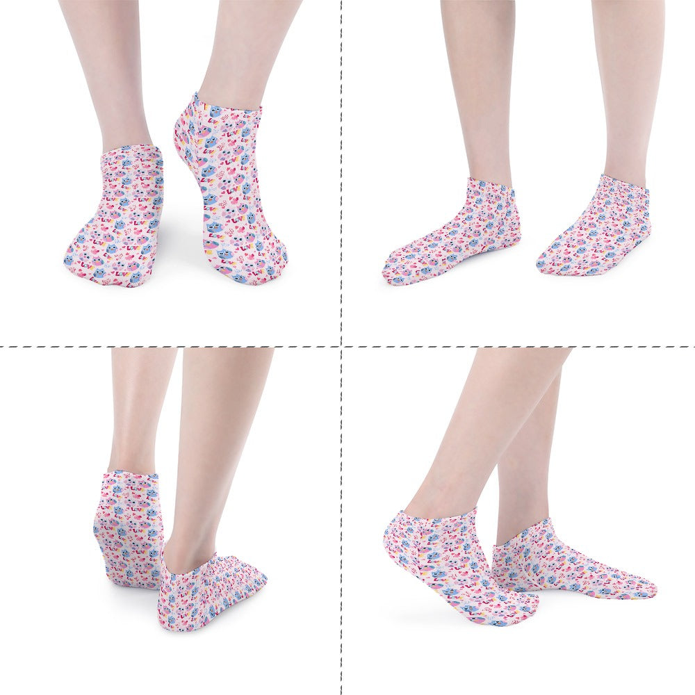 Cute Pastel Love Owls Pattern Children's Comfortable Socks -5 Pairs -MyBrightSideClothing