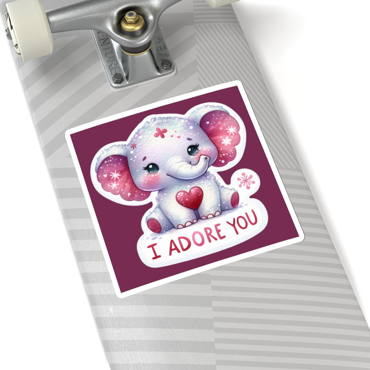 Cute and Sweet Happy Valentines Elephant-Kiss-Cut Sticker-My Bright Side Clothing