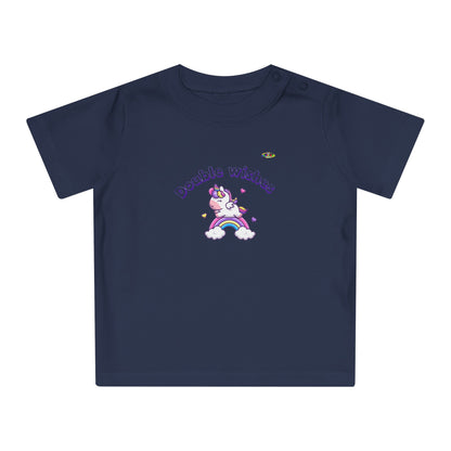 Cute Double Wishes Rainbow Unicorn Graphic Baby T-Shirt-My Bright Side Clothing