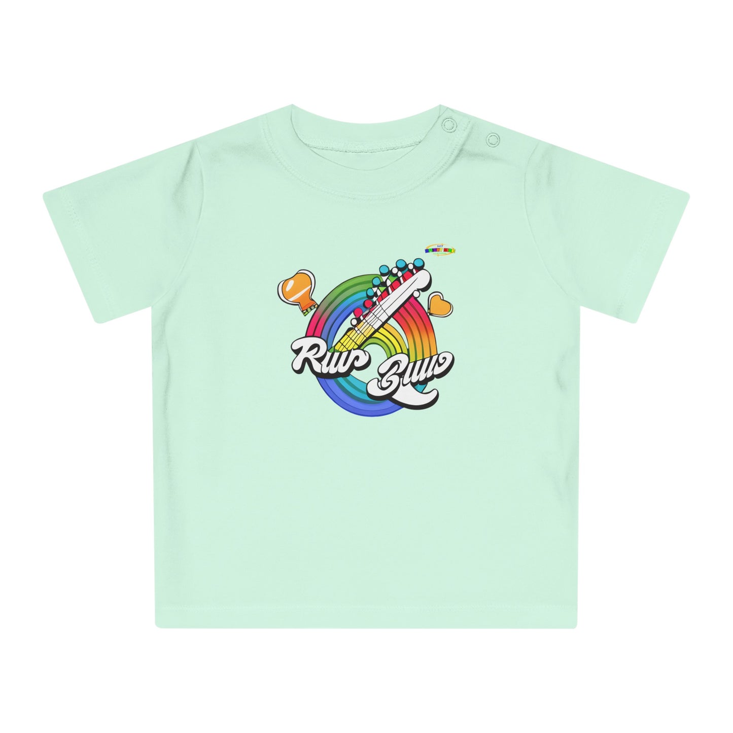 Cute Rainbow Making Music logo Baby T-Shirt-MyBrightSideClothing