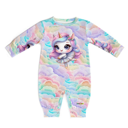 Cute Pastel Rainbow Unicorn Ballerina Baby Romper -My Bright Side Clothing.com