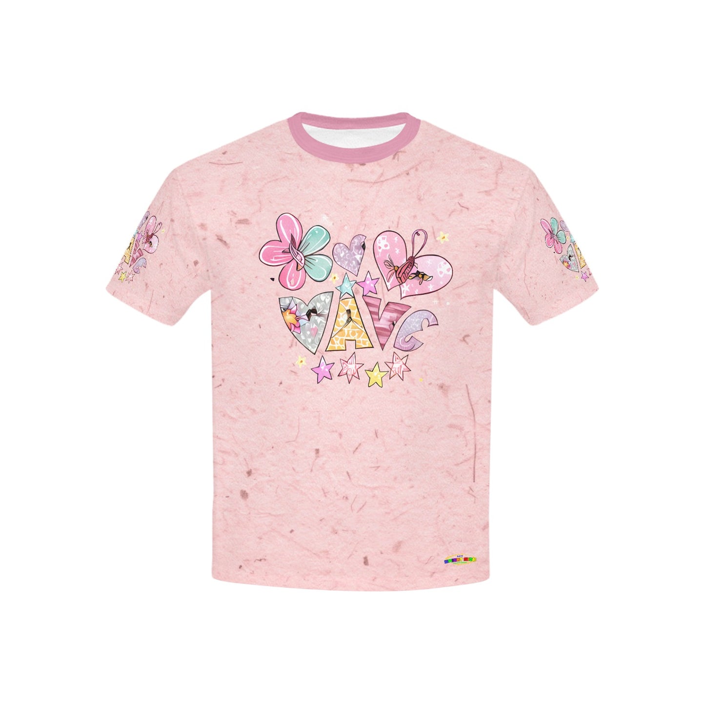 Beautiful Soft Pink Flower and Butterfly Graphic-Children's T-shirt My Bright Side Clothing