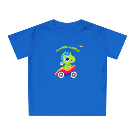 Cute Roaring Wheels Baby Dino Logo Baby T-Shirt -MyBrightSideClothing