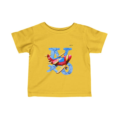 Cute I Love Planes Graphic Infant Fine Jersey Tee-My Bright Side Clothing