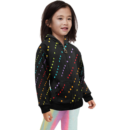 Toddler Zip Up Hoodie Disco Dots Black