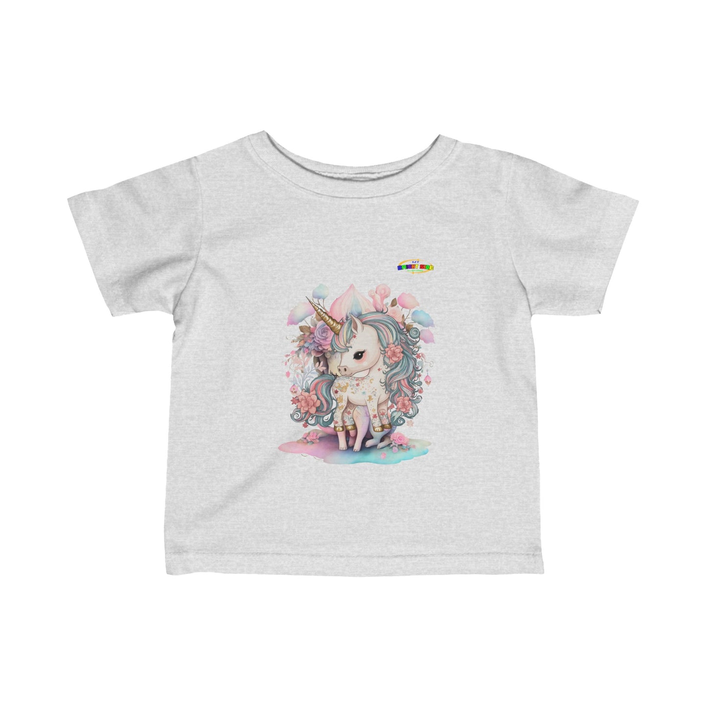 Cute Pastel Flower Unicorn Infant Fine Jersey Tee-My Bright Side Clothing