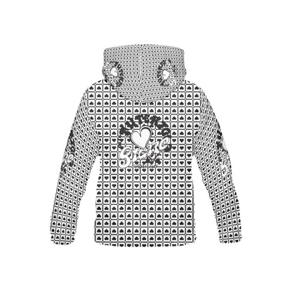 Black and White Heart Pattern and Graphic Children's Hoodie-My Bright Side Clothing