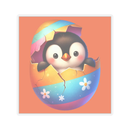 Cute and Sweet Little Penguin Easter Egg -Kiss-Cut Sticker-My Bright Side Clothing