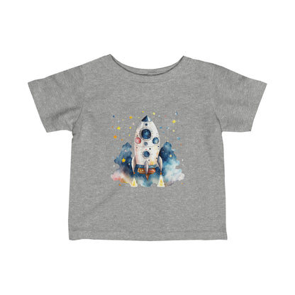 Cute Rocket Ship Infant Fine Jersey Tee-My Bright Side Clothing