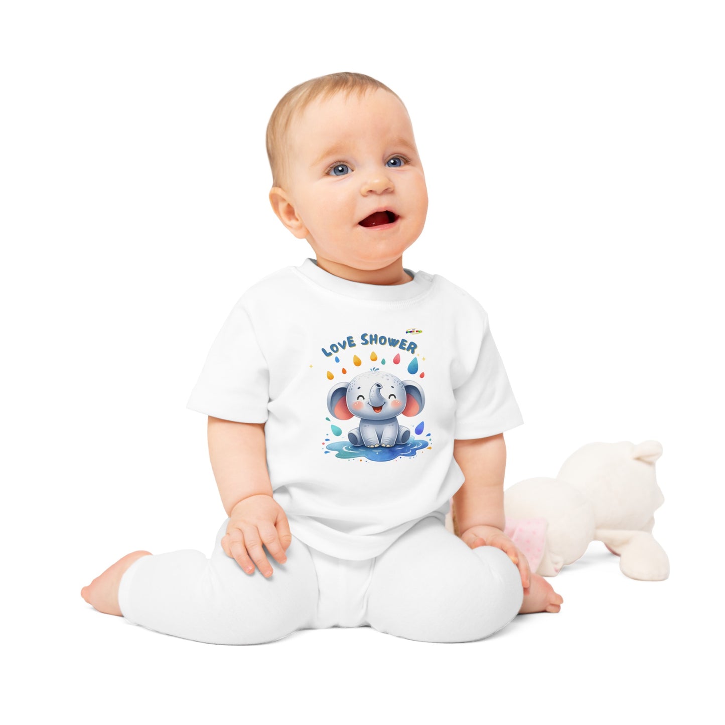 Cute Baby Elephant Graphic Organic Baby T-shirt--My Bright Side Clothing