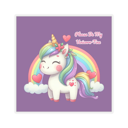 Cute and Sweet Happy Valentines Unicorn Kiss-Cut Sticker-My Bright Side Clothing