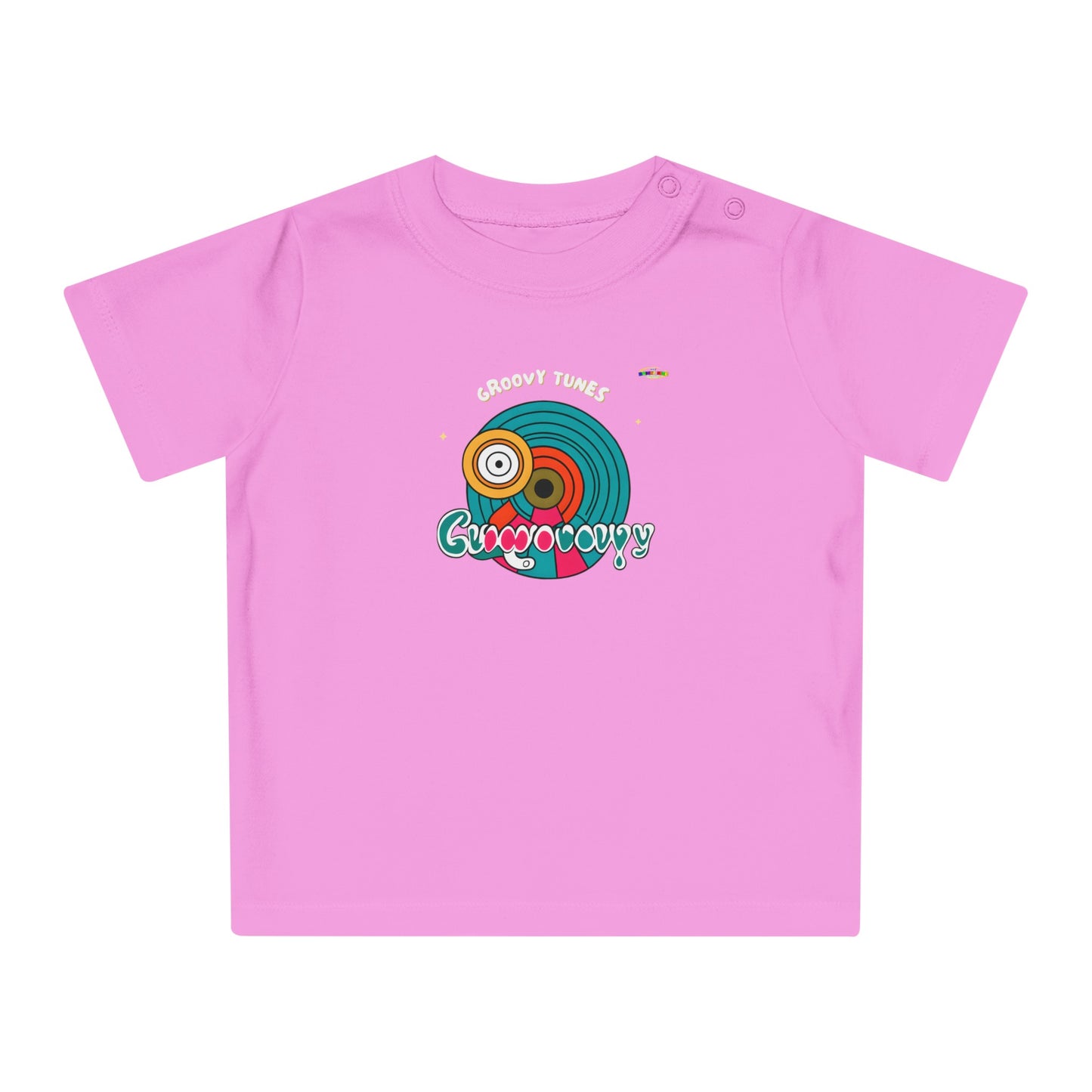 Cute Groovy Tunes Retro record Logo Baby T-Shirt -MyBrightSideClothing