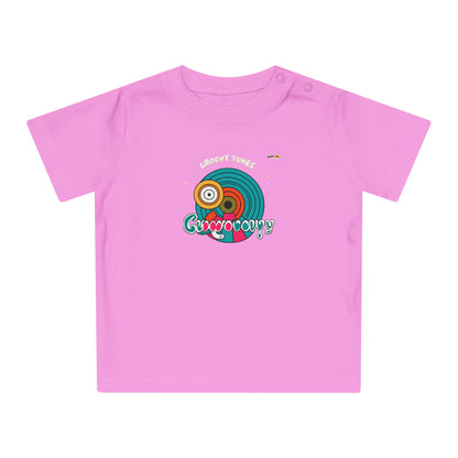 Cute Groovy Tunes Retro record Logo Baby T-Shirt -MyBrightSideClothing