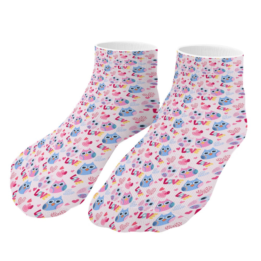 Cute Pastel Love Owls Pattern Children's Comfortable Socks -5 Pairs -MyBrightSideClothing