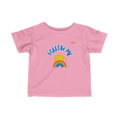 Cute Follow Me Rainbow and Sun Logo-Infant Fine Jersey Tee-My Bright Side Clothing