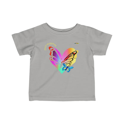 Just Magical Colourful Butterfly Heart Logo Infant Fine Jersey Tee-MyBrightSideClothing