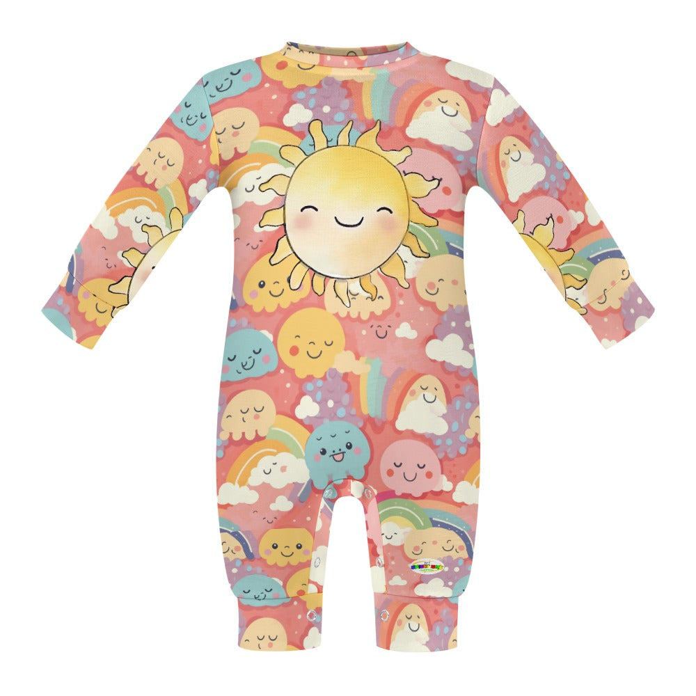 Cute Pastel Sun and Rainbow Baby Romper-My Bright Side Clothing