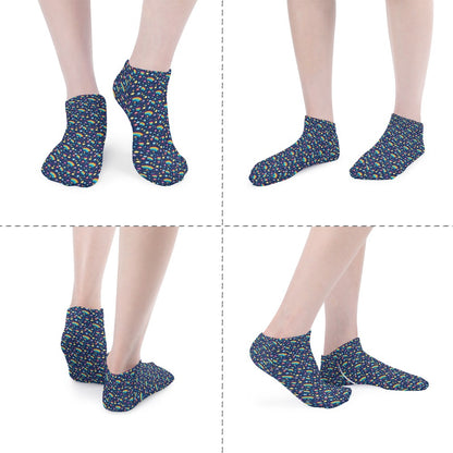 Navy Blue Rainbow Pattern Children's Comfortable Socks -5 Pairs -MyBrightSideClothing