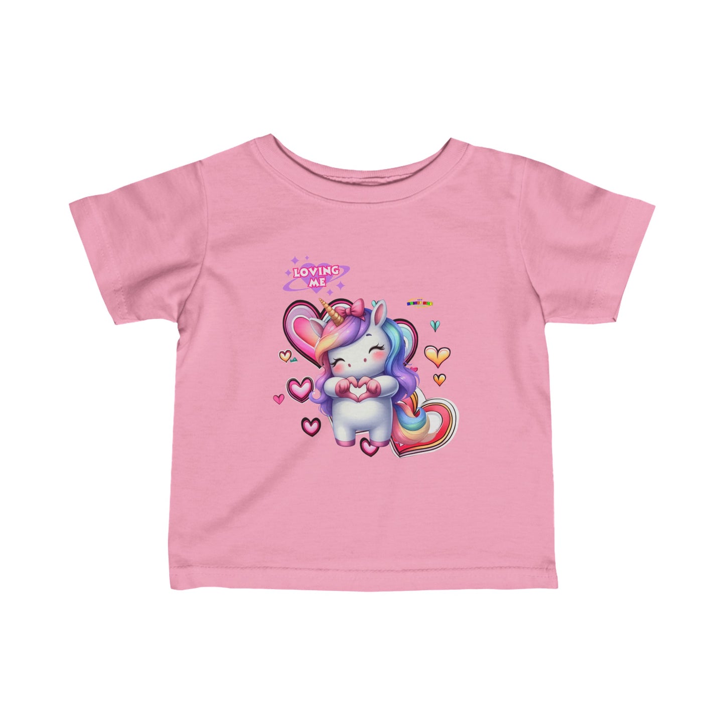 Cute Loving me Loving You Heart Unicorn  Infant Fine Jersey Tee-My Bright Side Clothing