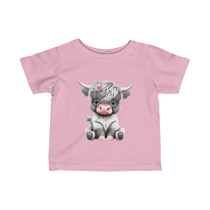 Cute Boho Baby Cow Infant Fine Jersey Tee--My Bright Side Clothing