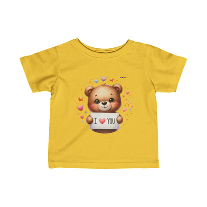 Cute I Love You Bear Infant Fine Jersey Tee-My Bright Side Clothing