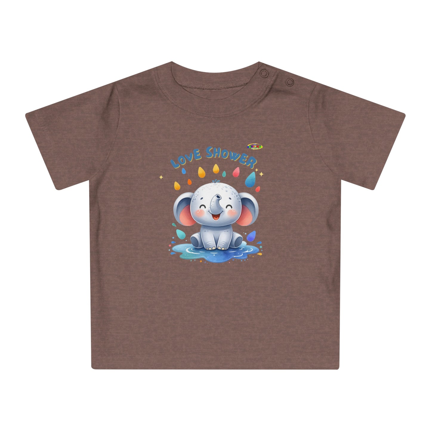 Cute Baby Elephant Graphic Organic Baby T-shirt--My Bright Side Clothing